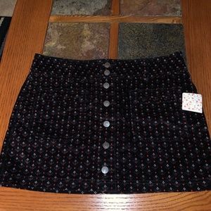 Free People Joanie Print Corduroy Skirt